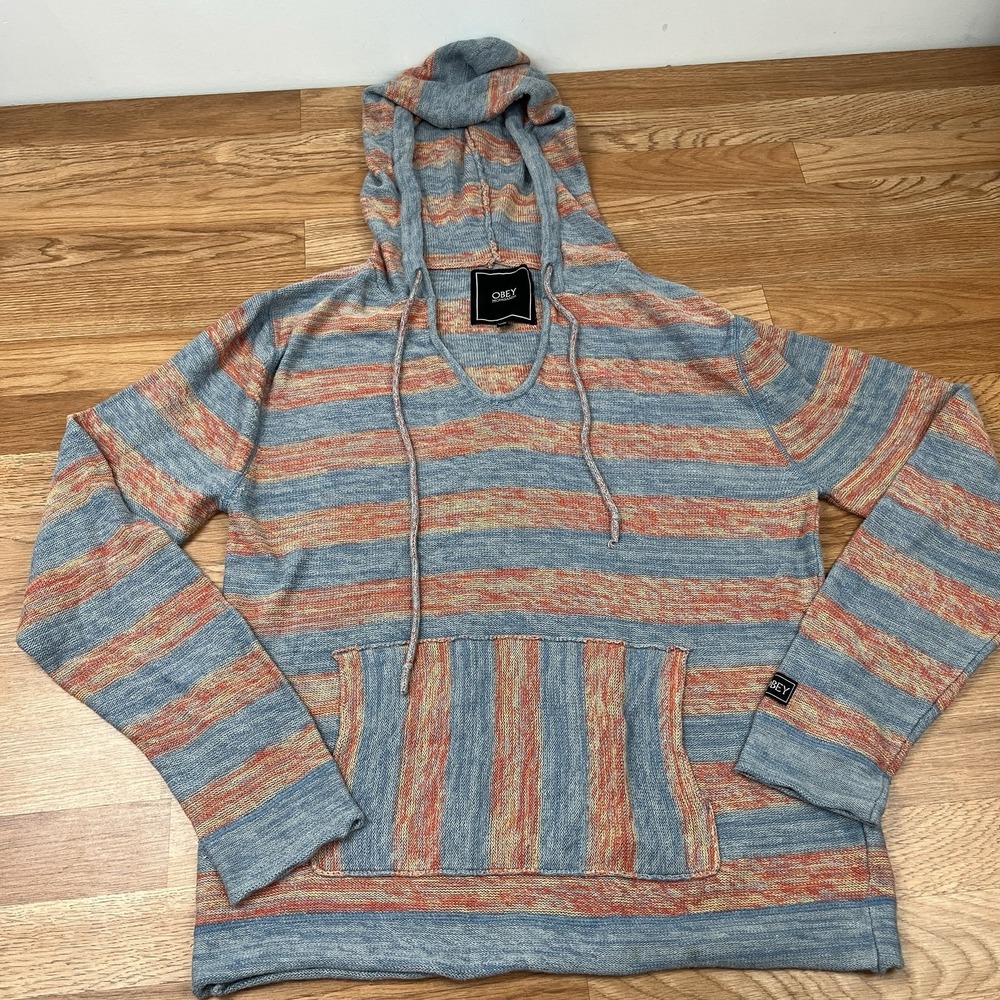 OBEY Propaganda Women's Hoodie Sweater Size Large‎ Striped